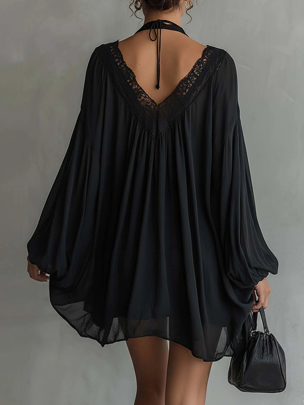Cassandre – Minivestido de chiffon com renda