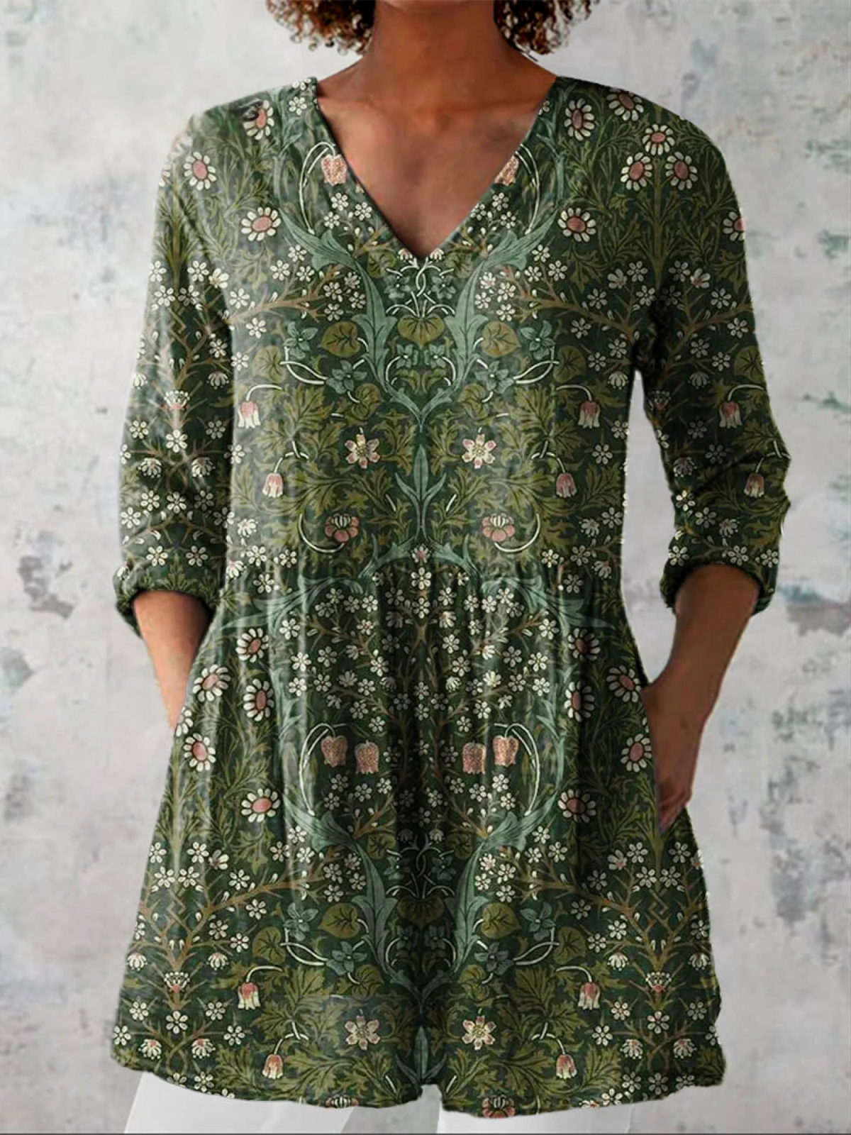 Julie | Blusa comprida com decote em V
