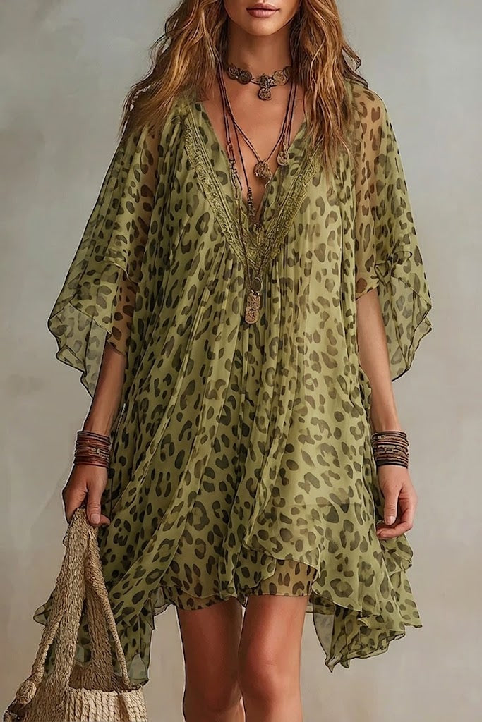 Thyra – Vestido leve com padrão leopardo