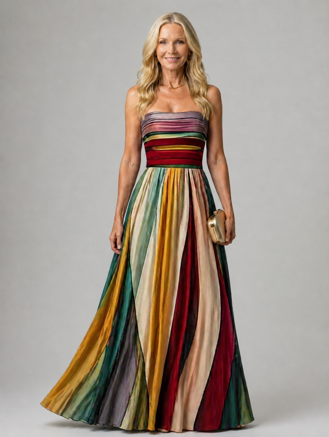 Talma™ | Vestido Linha A Sem Alças Elegante