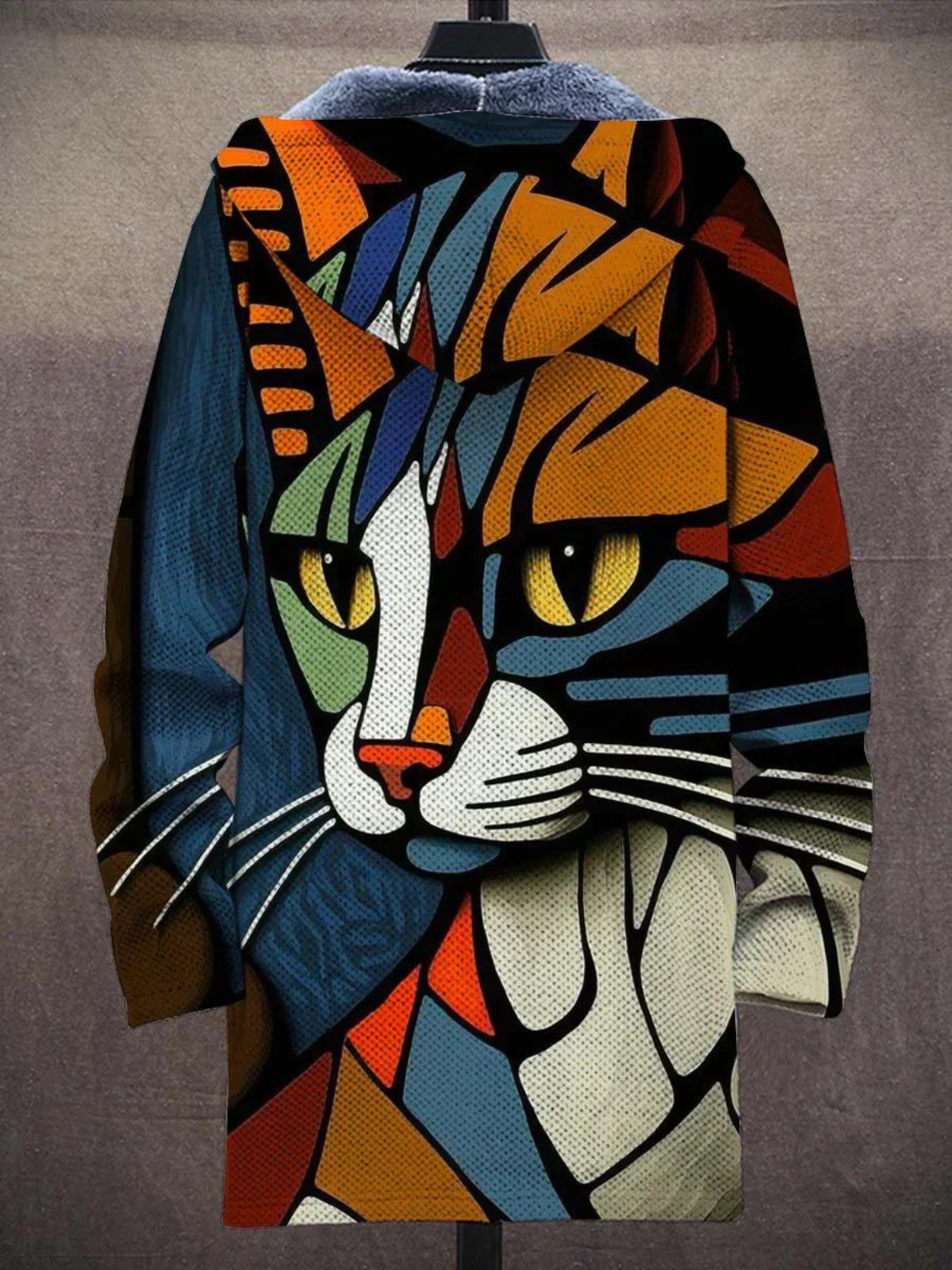 Isabella | Casaco de Malha com Capuz e Estampado Artístico