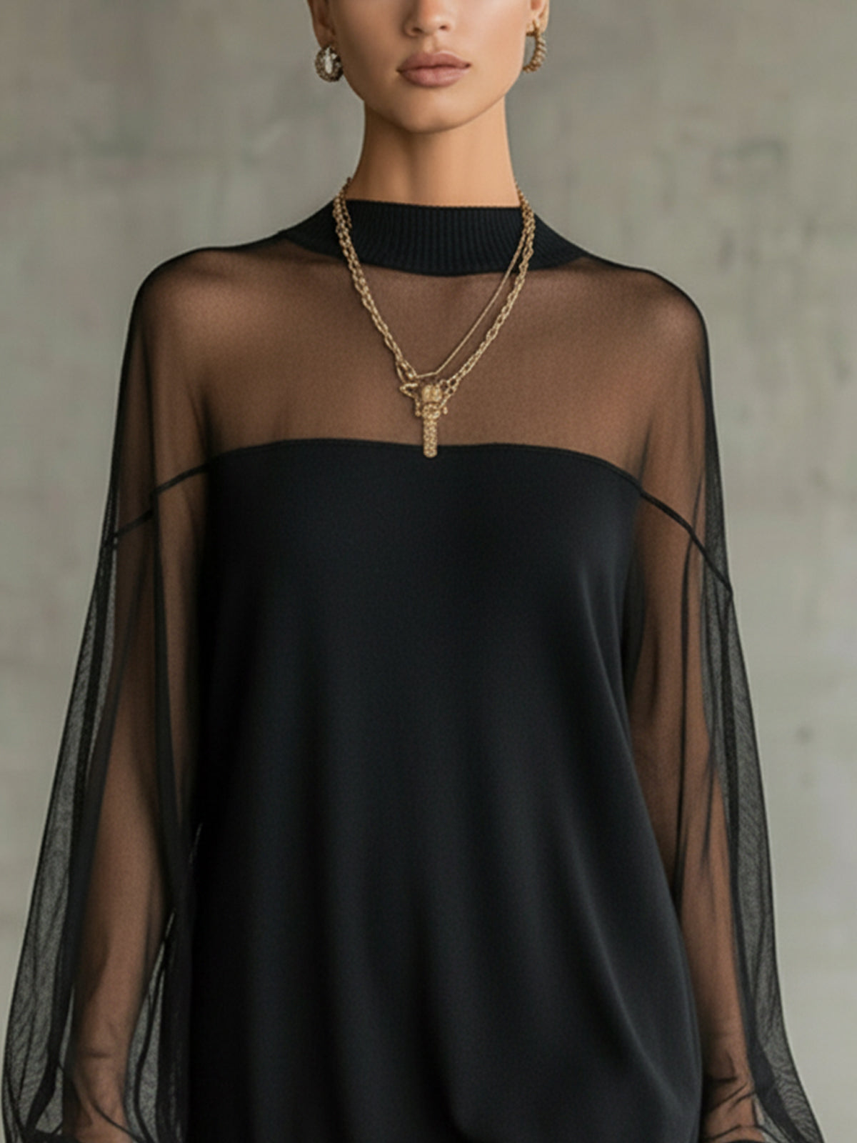 Domitille – Minivestido com mangas transparentes