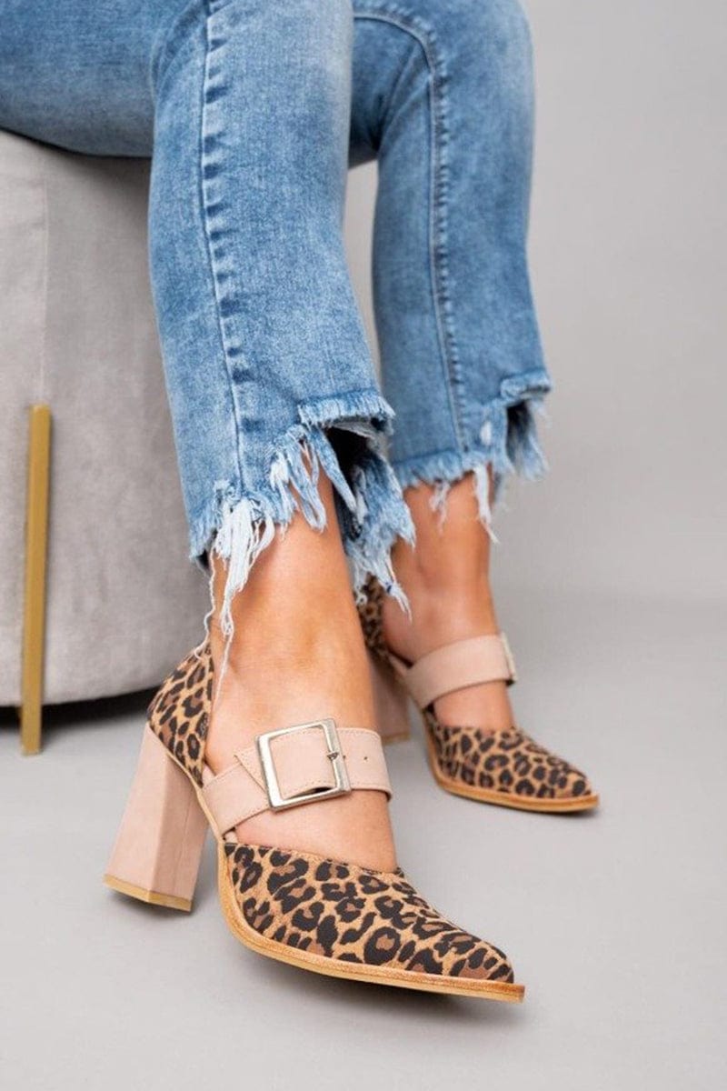Ilana™ | Saltos bloco com estampado leopardo arrojado