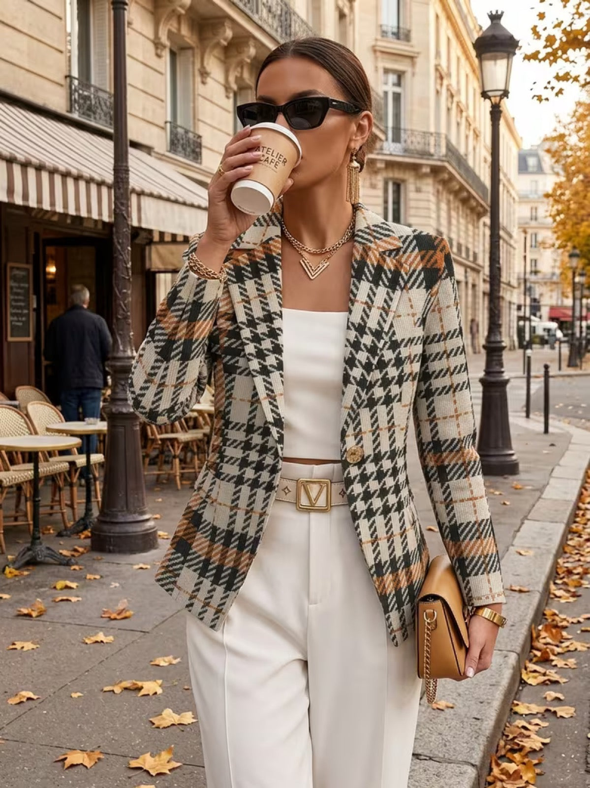 Philippa | Blazer de Alfaiataria Pied-de-Poule
