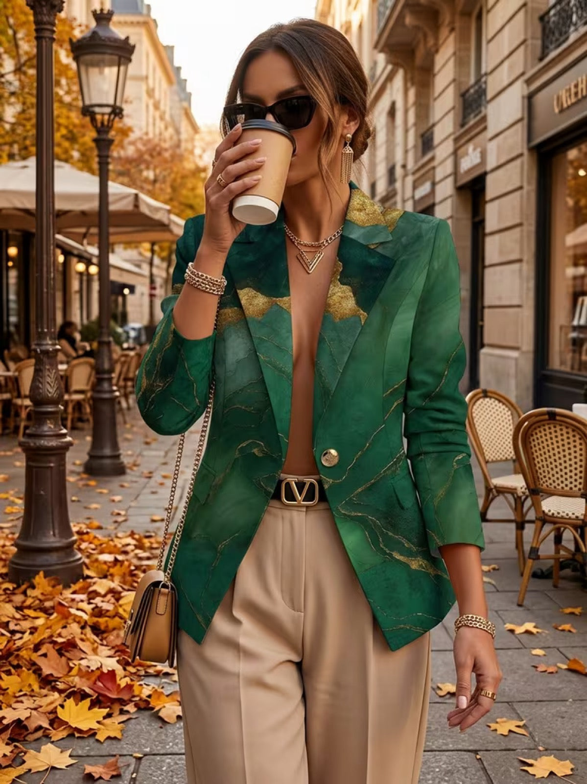 Emmaline | Blazer de Alfaiataria com Efeito Marmoreado