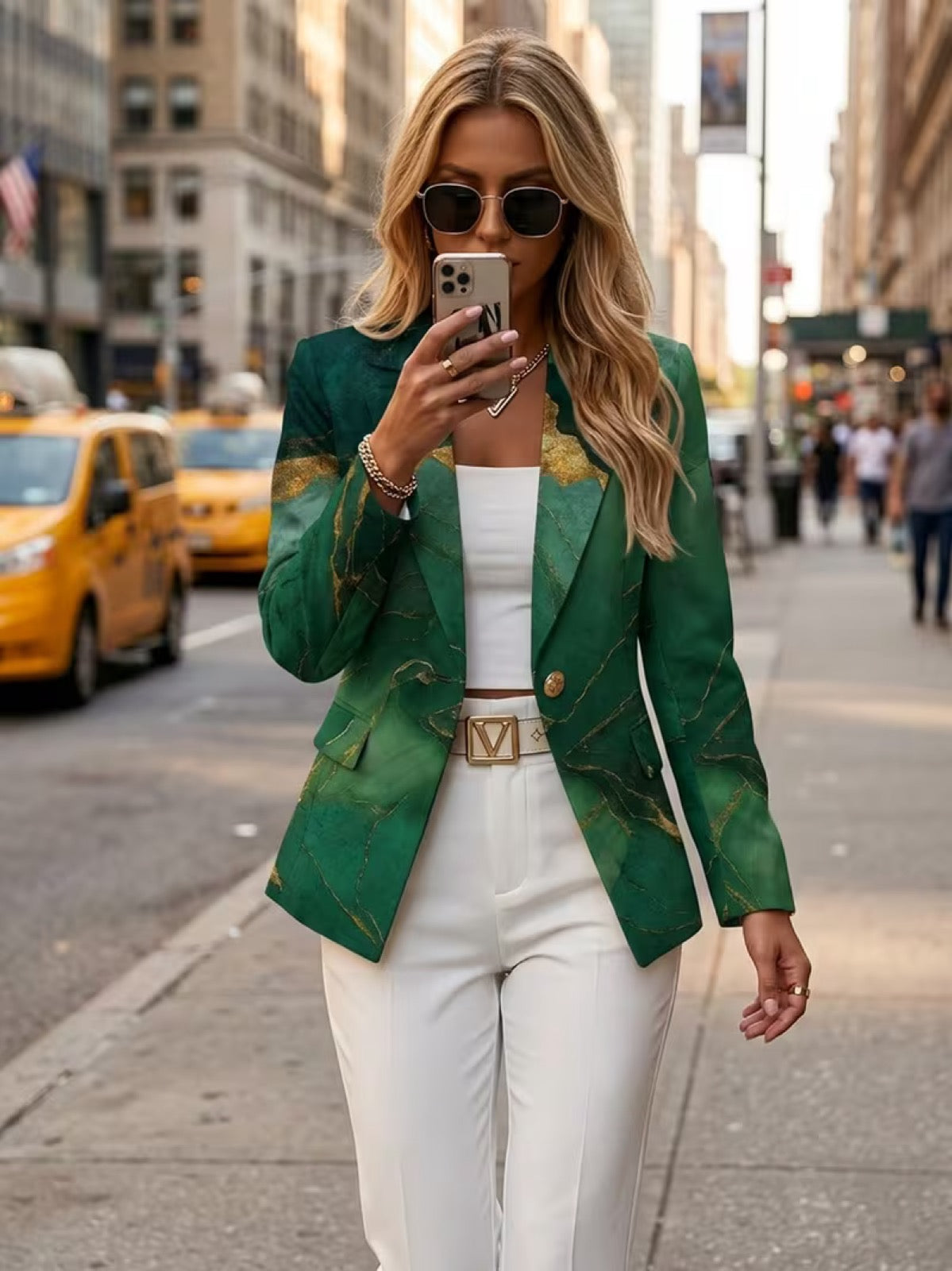 Emmaline | Blazer de Alfaiataria com Efeito Marmoreado