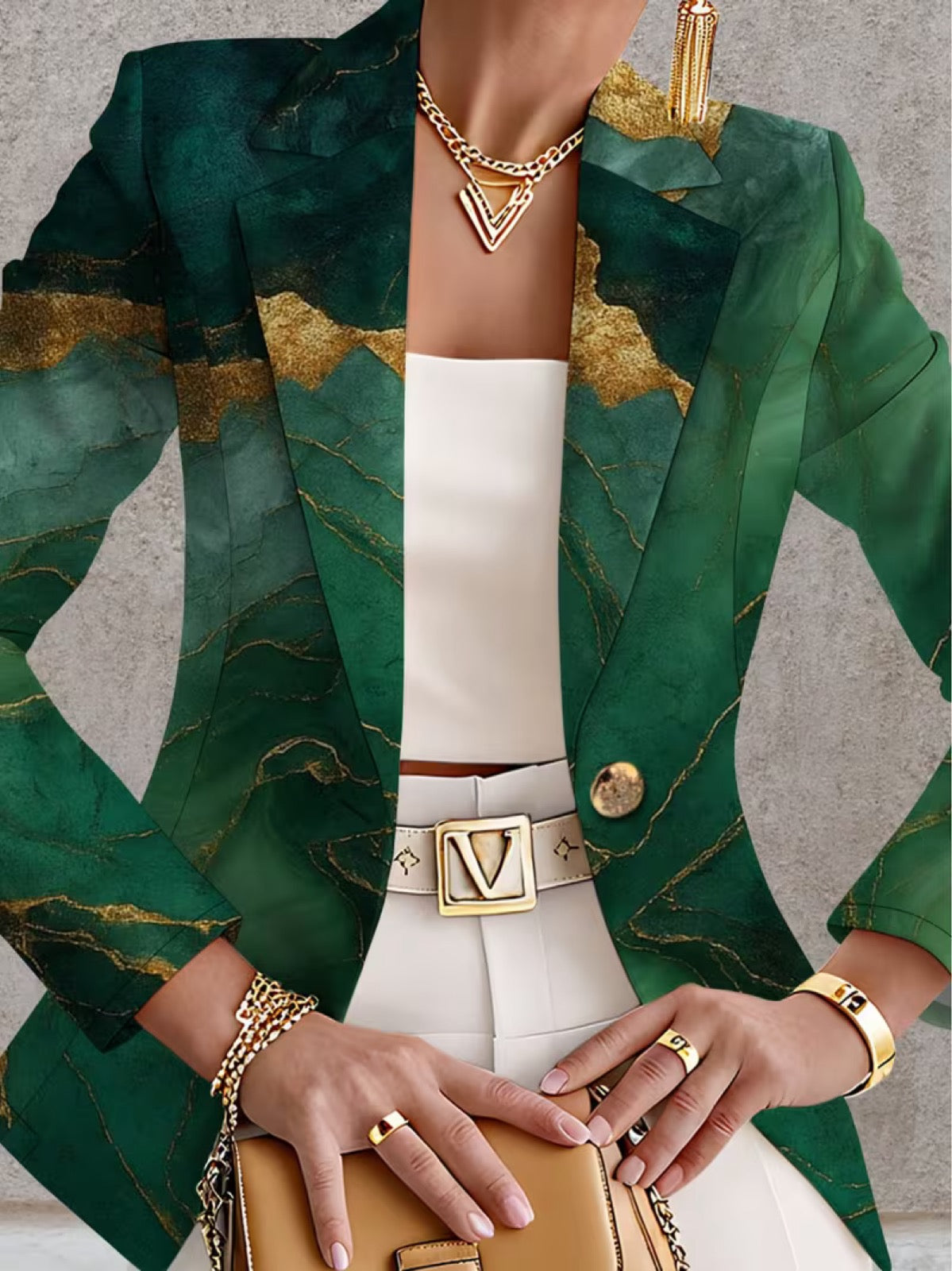 Emmaline | Blazer de Alfaiataria com Efeito Marmoreado
