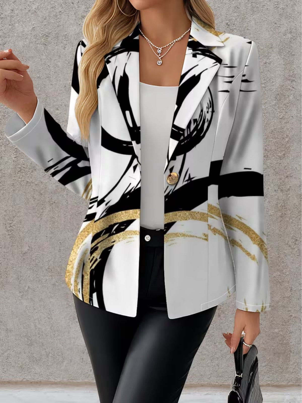 Lavinia | Blazer com Pinceladas Abstratas