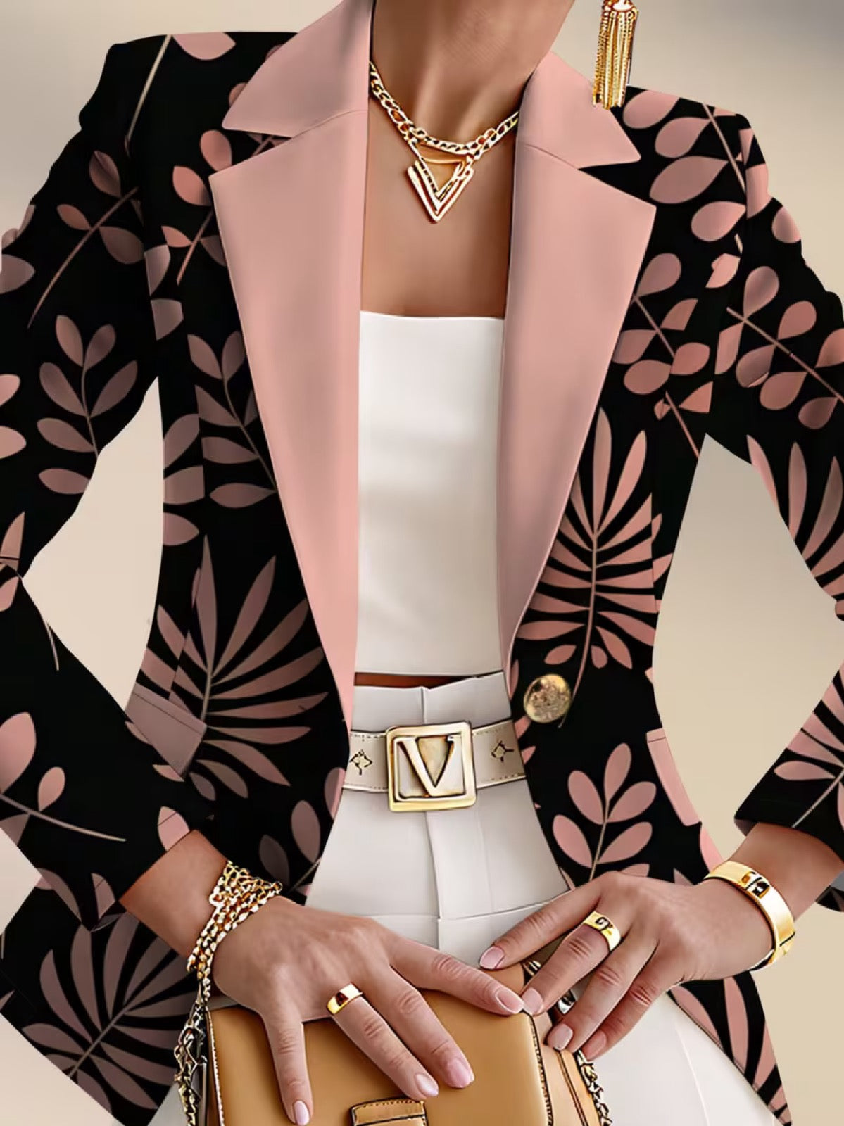 Lorraine | Blazer com Estampado Botânico