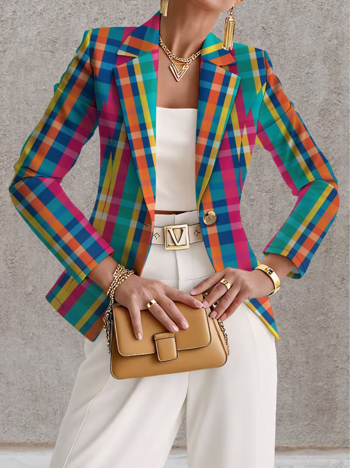 Carlotta | Blazer de Alfaiataria Xadrez