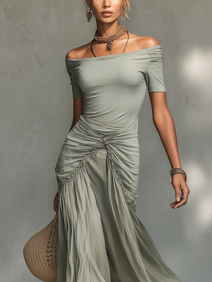 Sophie – Vestido Maxi de Chiffon Cinzento