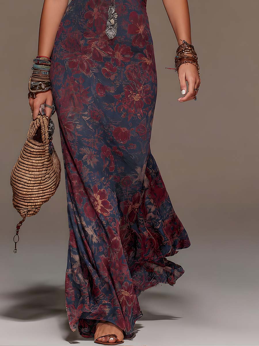 Emilia – Vestido Maxi Retro com Renda