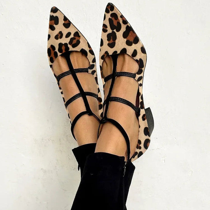 Bridget - Sapatos de salto com tira de leopardo