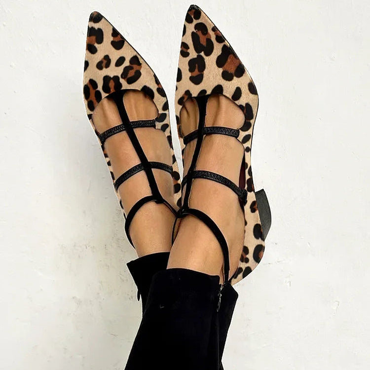 Bridget - Sapatos de salto com tira de leopardo