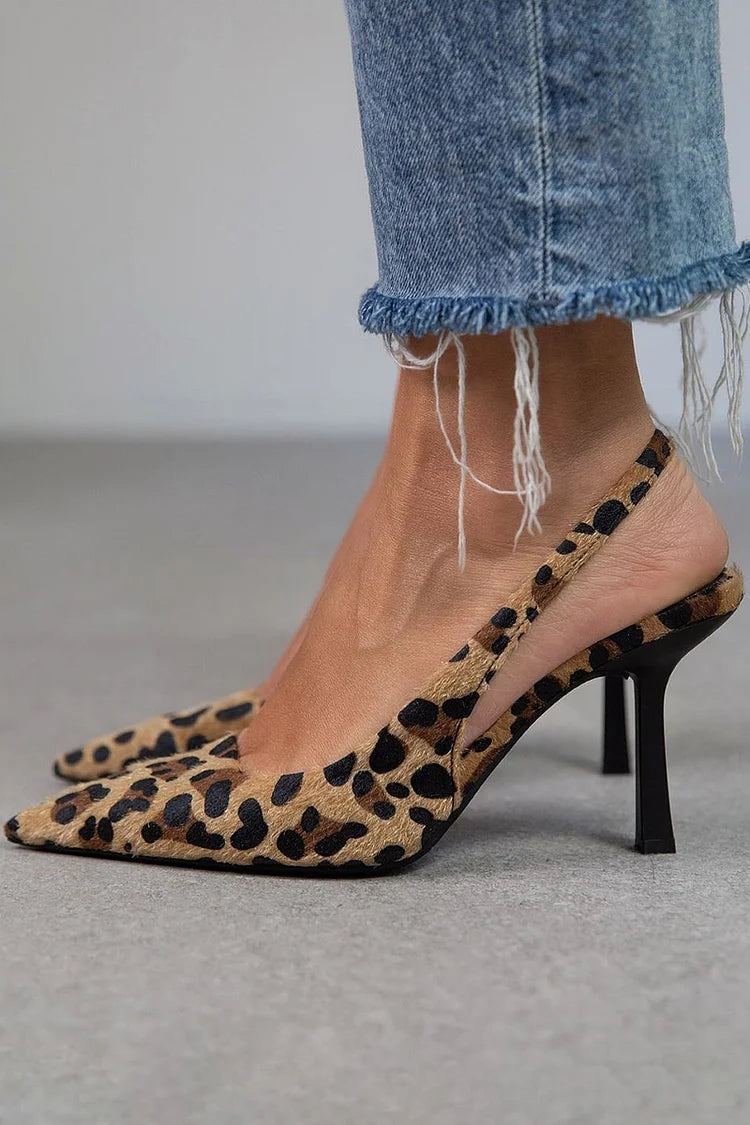 Avery™ | Saltos D'Orsay com estampado leopardo