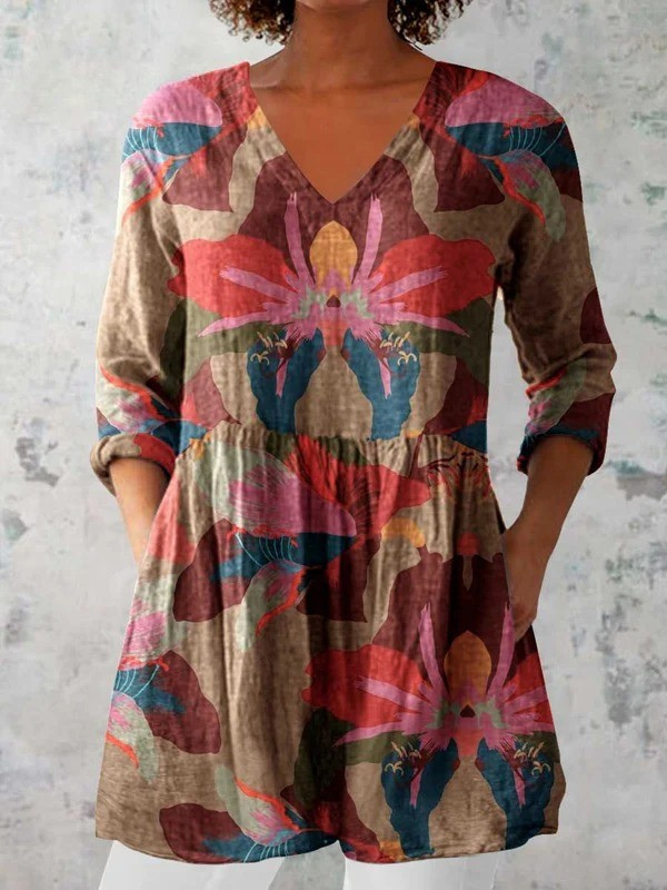 Sarah | Blusa comprida com decote em V