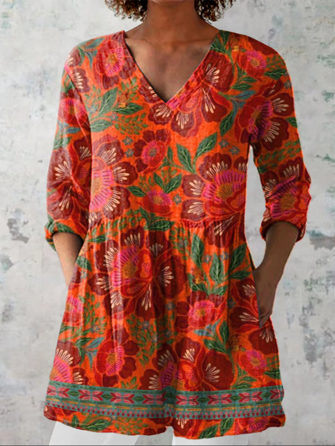 Marion | Blusa comprida com decote em V