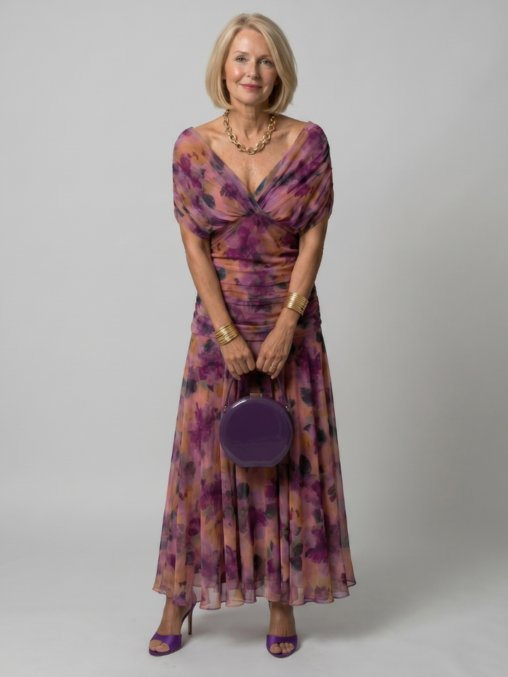 Calen | Vestido midi leve com ombros descobertos
