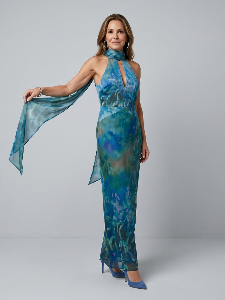 Juniper | Vestido maxi sem mangas com decote em abertura