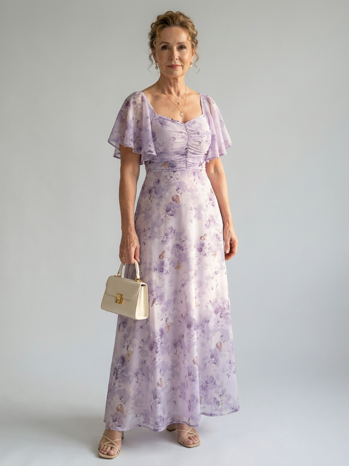 Vaelis | Vestido midi com mangas esvoaçantes