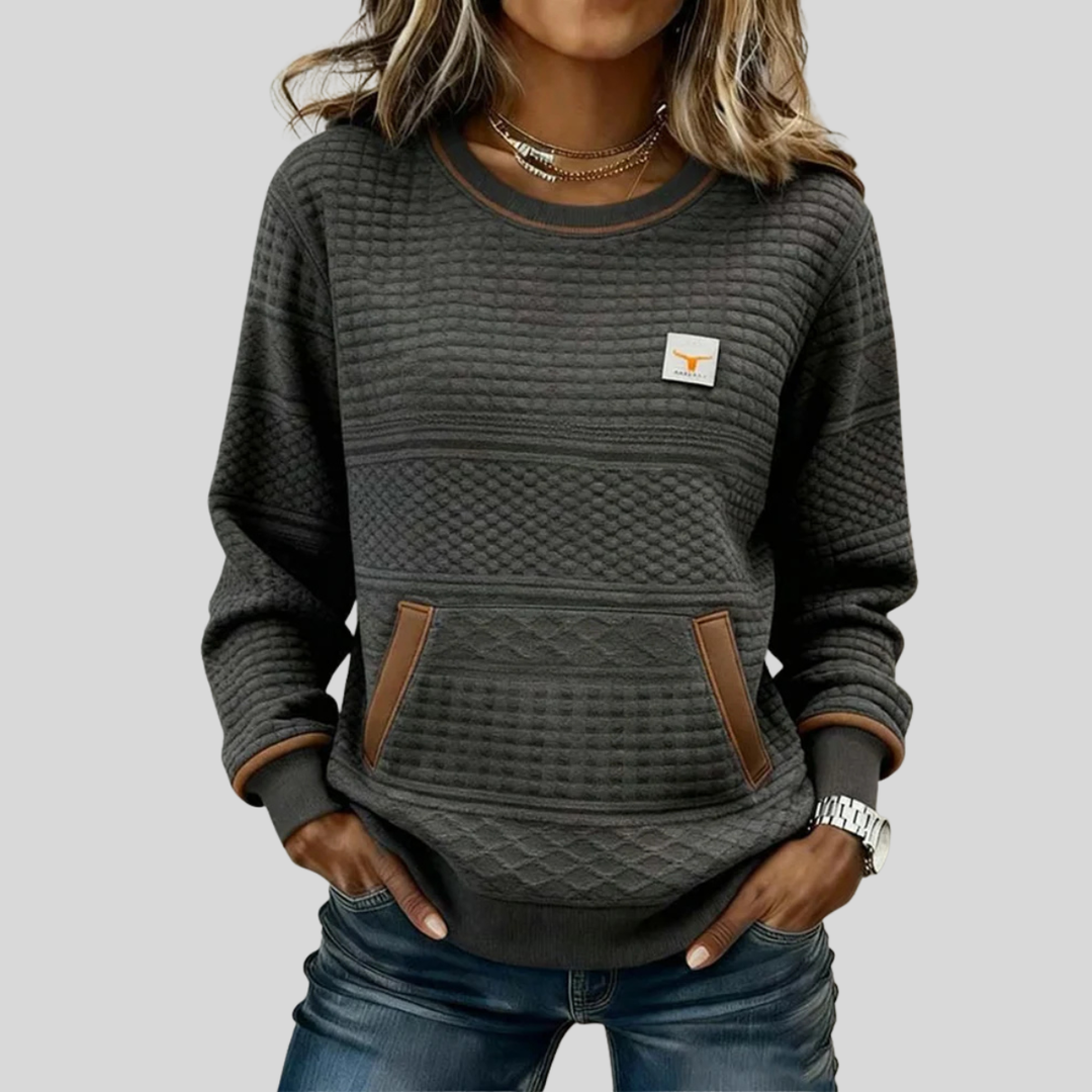 Noelle™ | Sweatshirt color block com decote redondo