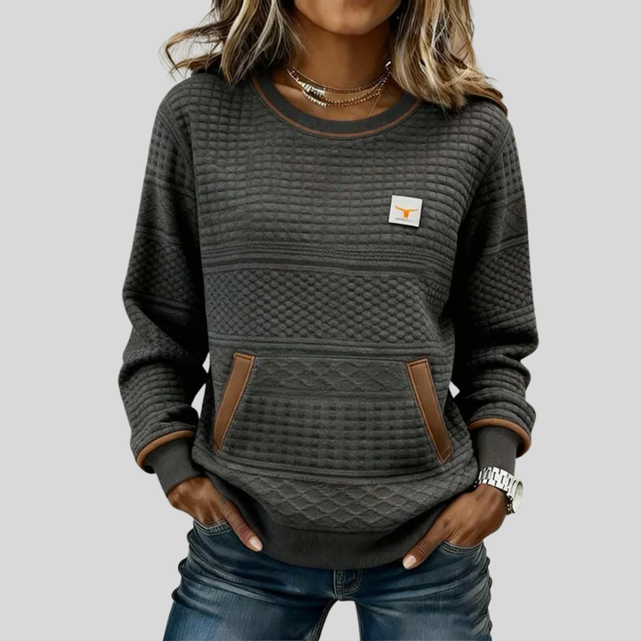 Noelle™ | Sweatshirt color block com decote redondo