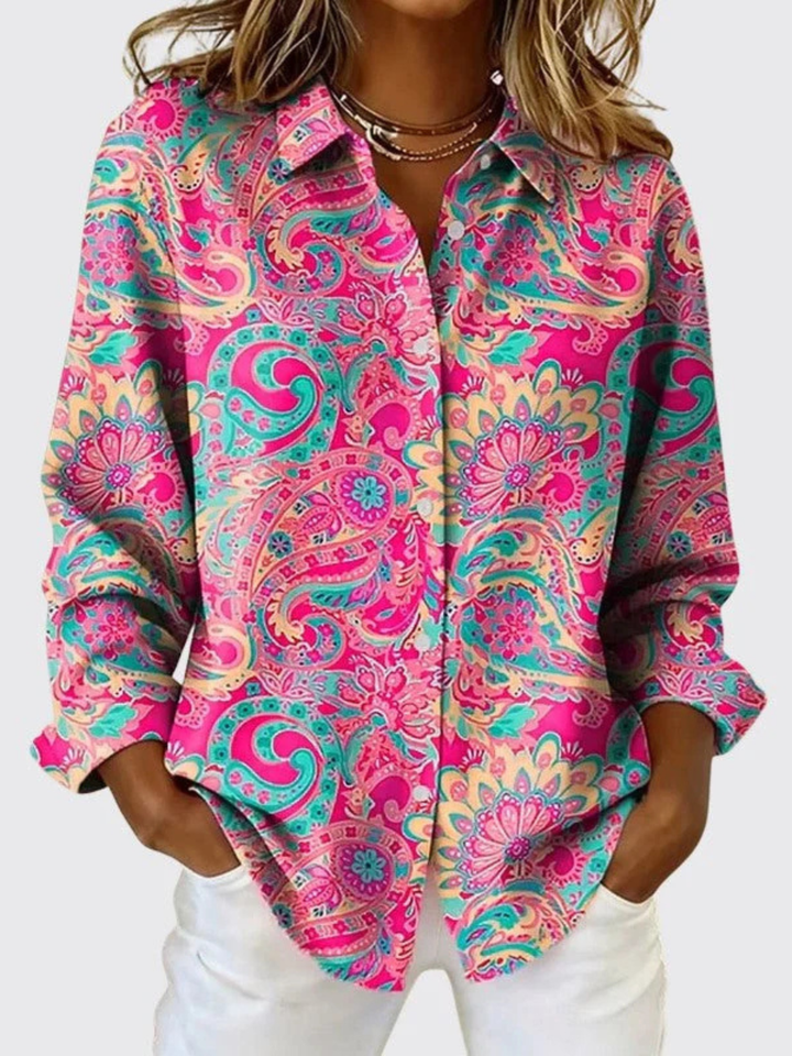 Rosemarie | Blusa-camisa com padrão paisley