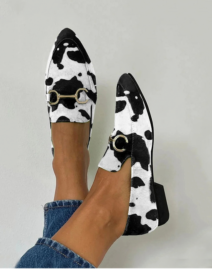 Diana - Mocassins estampados com detalhe de fivela