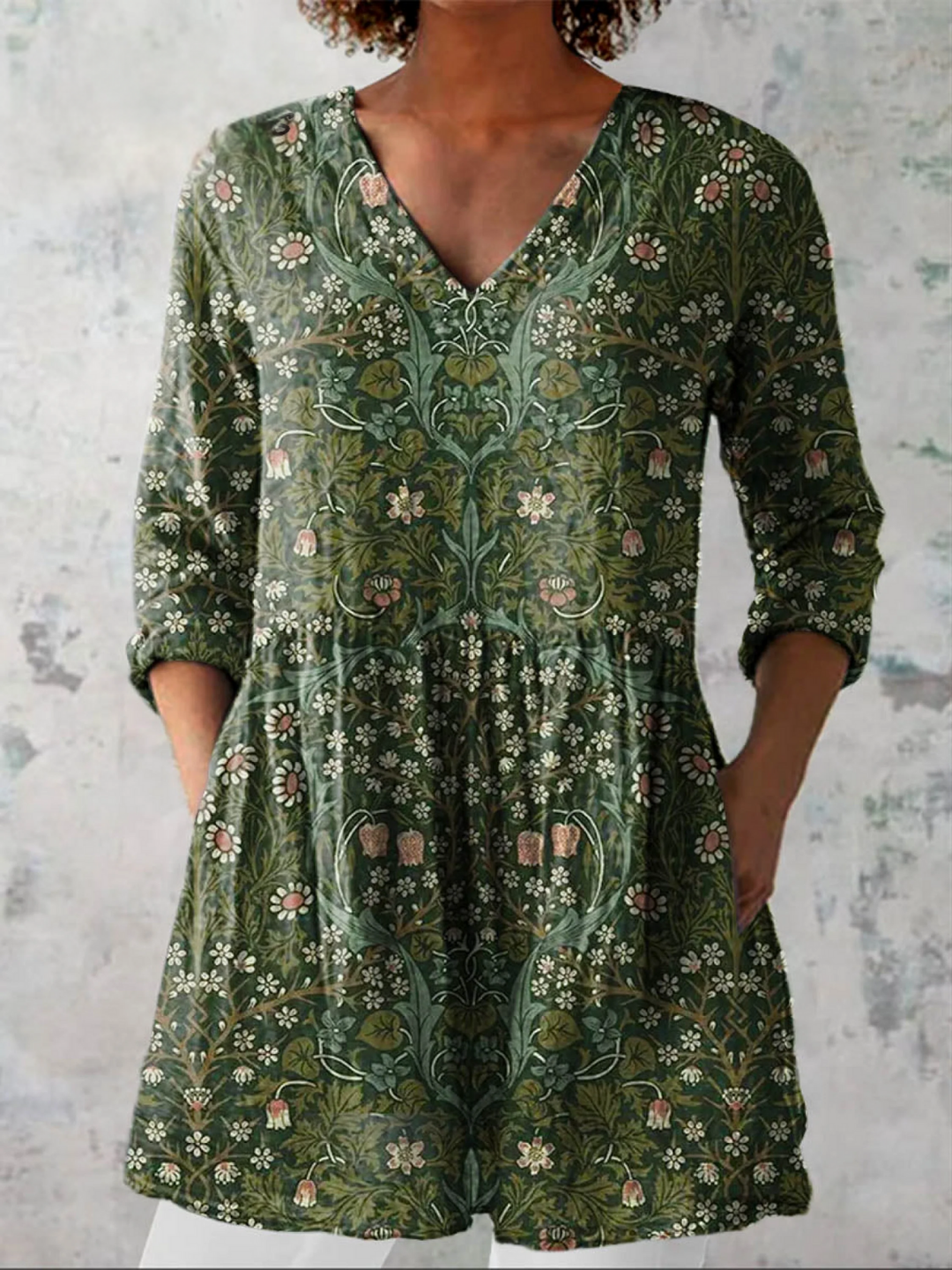 Julie | Blusa comprida com decote em V
