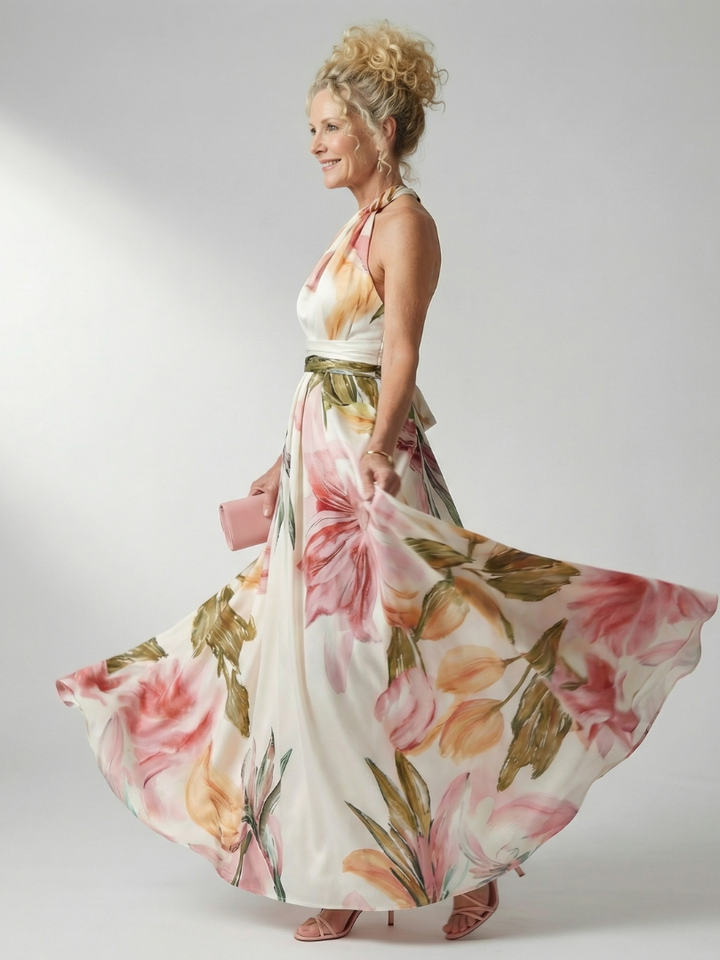 Amiel | Vestido maxi floral leve