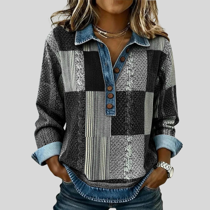 Meridell™ | Sweatshirt color block com estampado