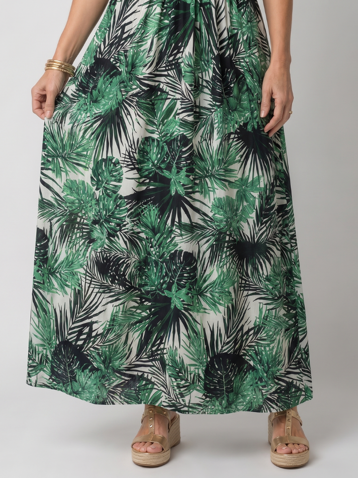 Gisèle | Vestido midi floral com decote em V