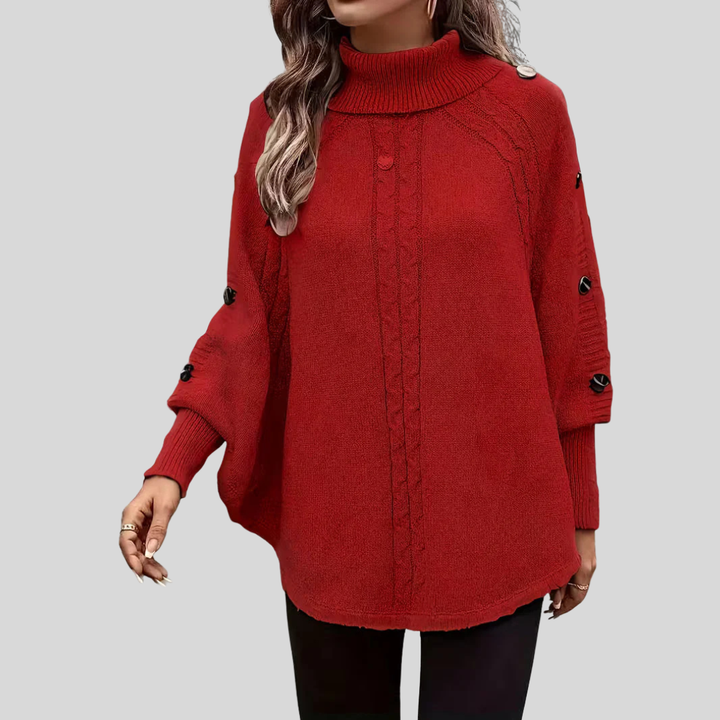Norelle™ | Camisola de malha entrançada com gola subida