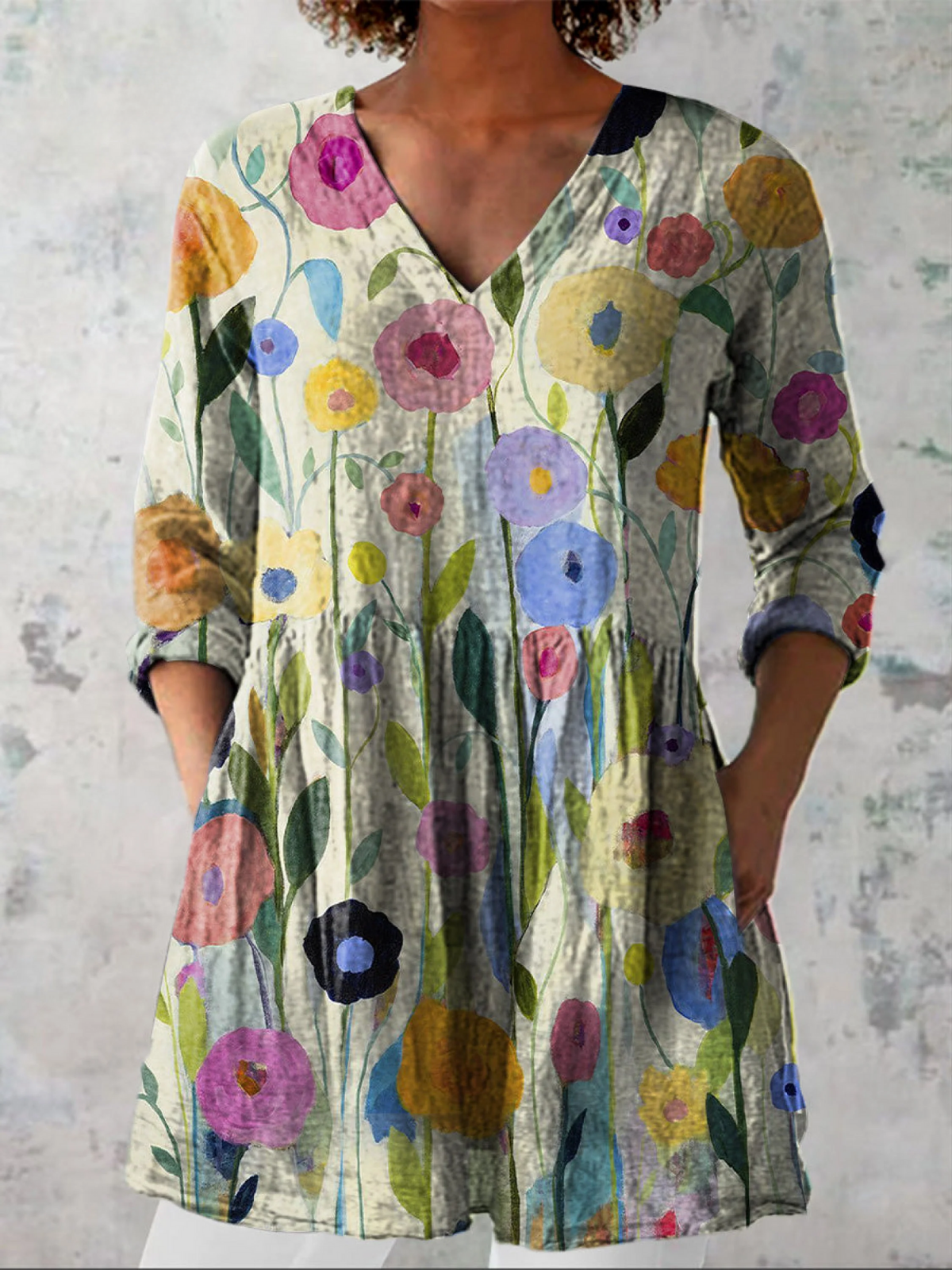 Louise | Blusa comprida com decote em V
