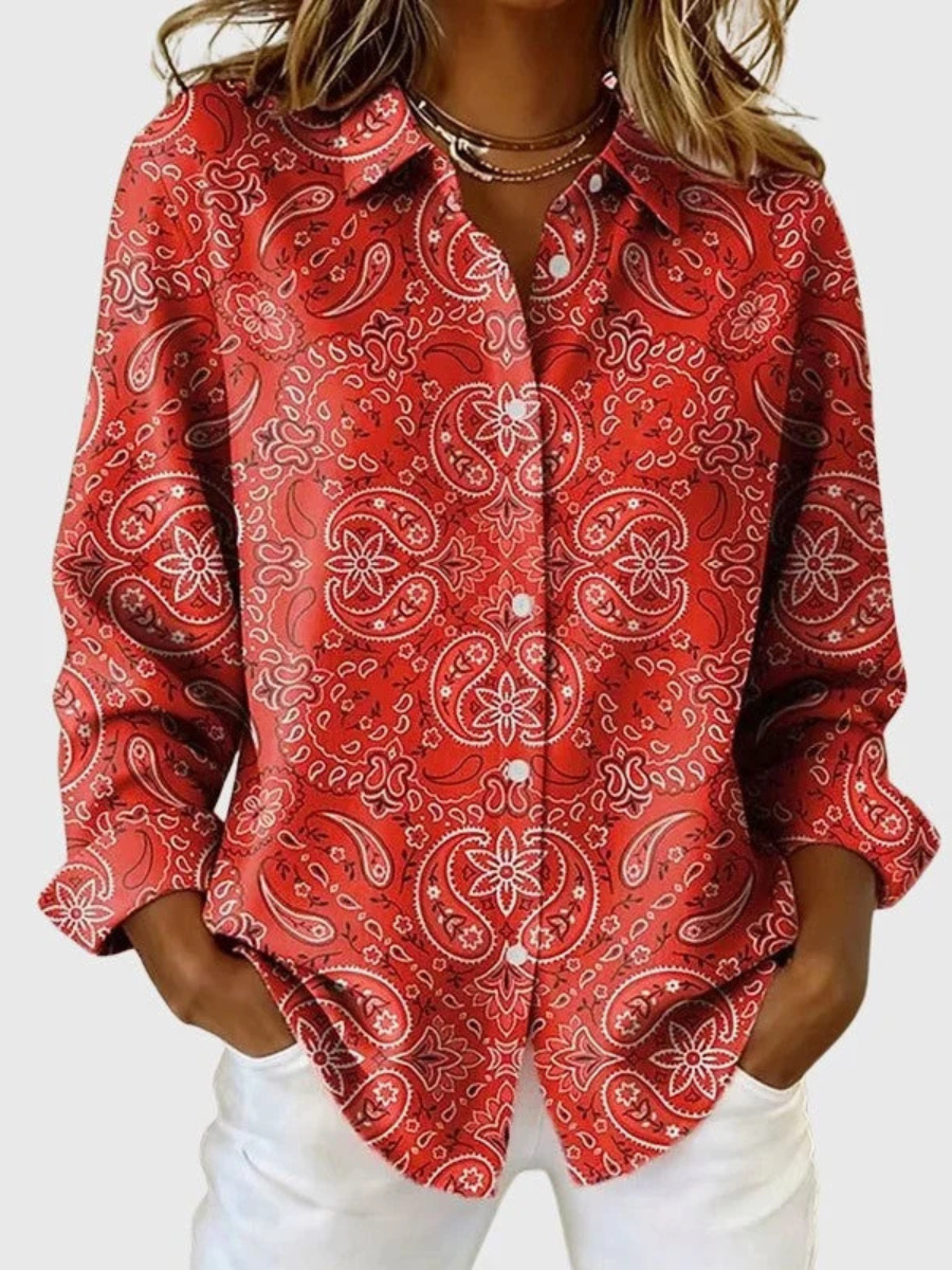 Rosemarie | Blusa-camisa com padrão paisley
