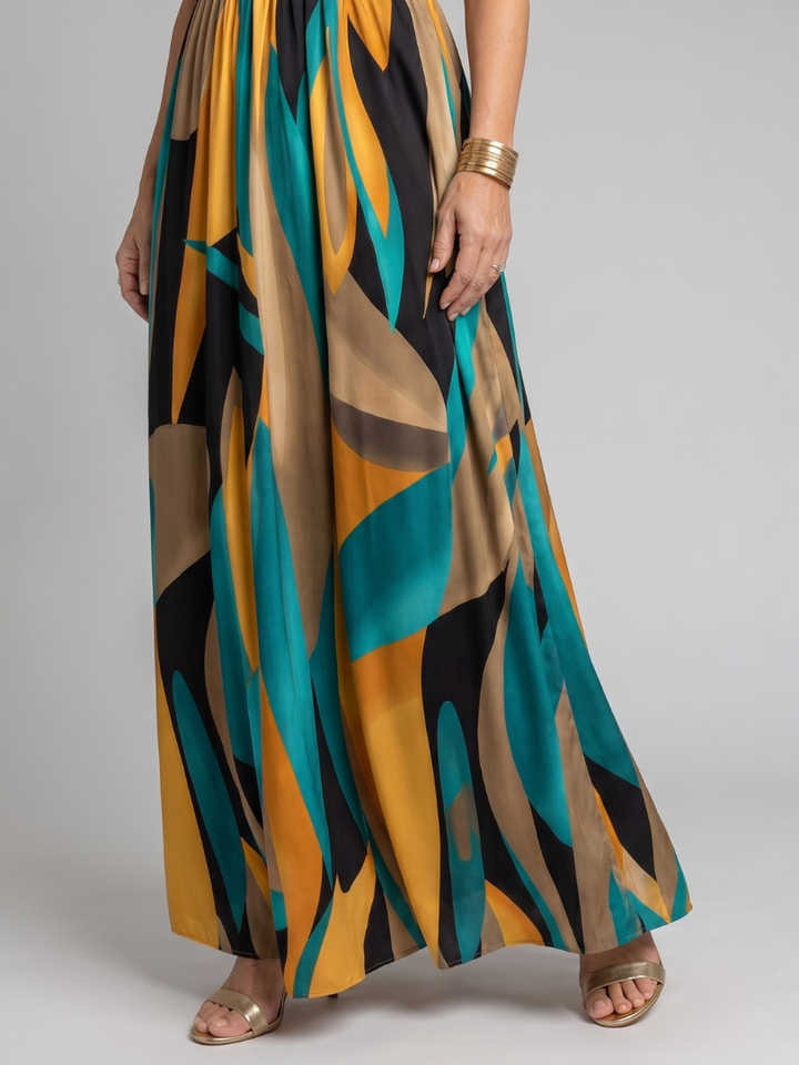 Zélia | Vestido maxi império com decote em V