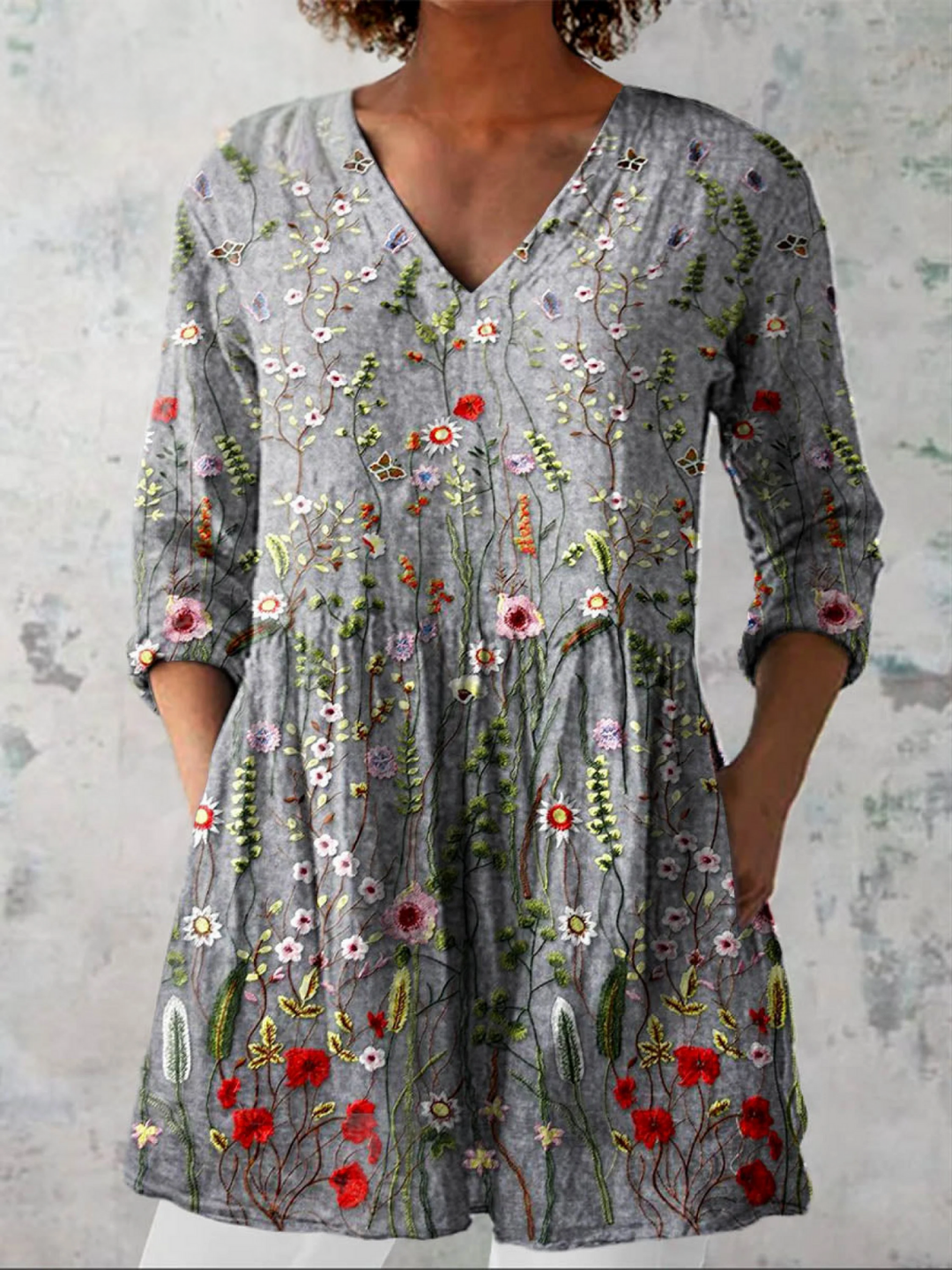 Amelie | Blusa comprida com decote em V
