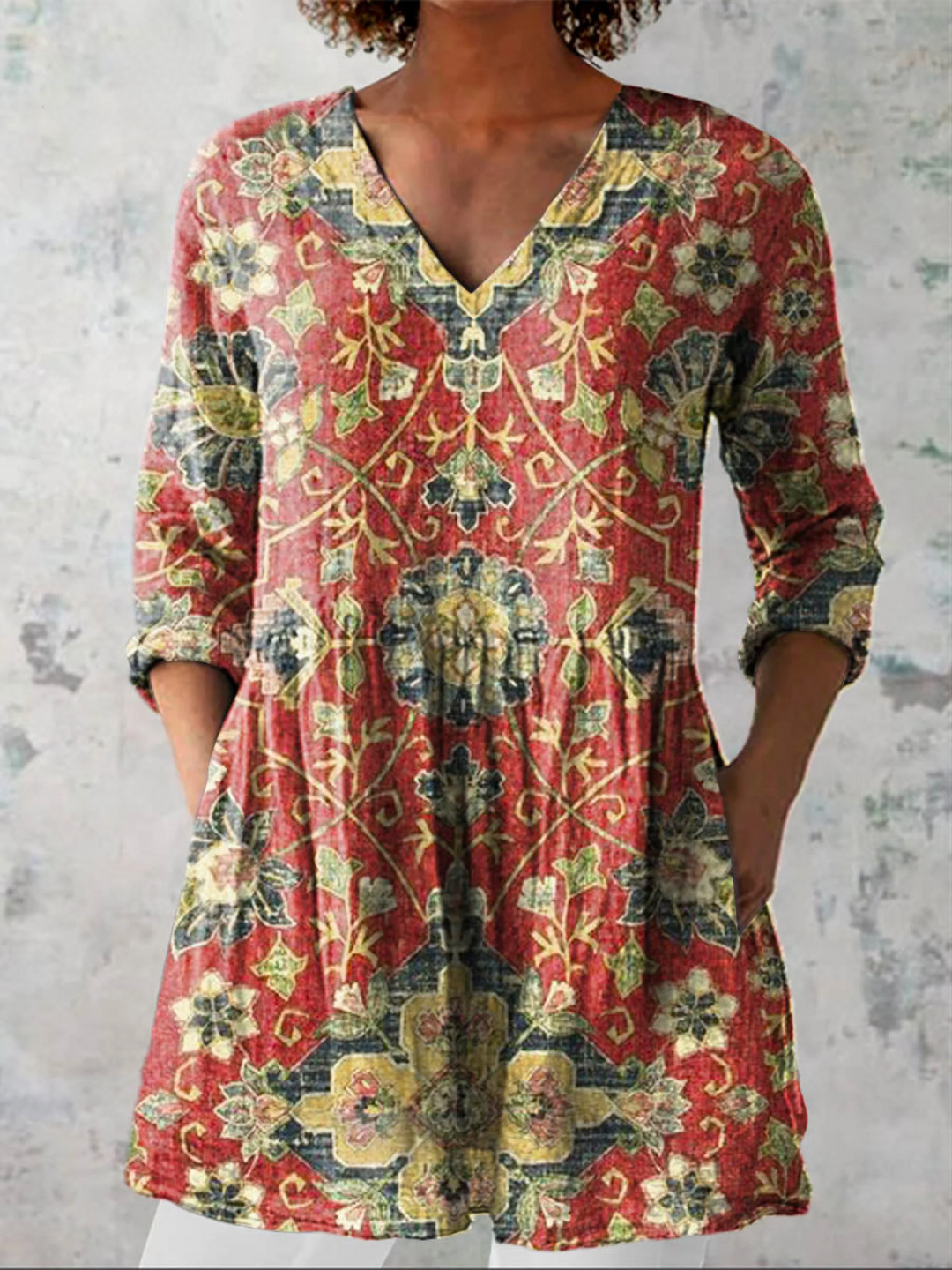 Lea | Blusa comprida com decote em V