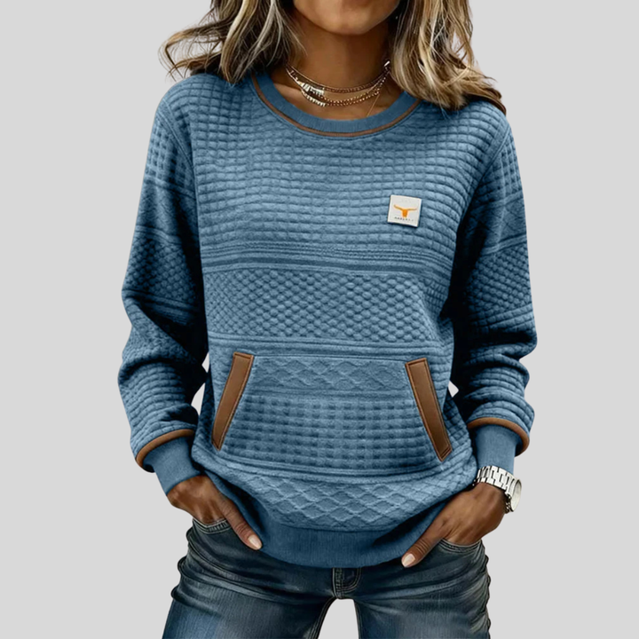 Noelle™ | Sweatshirt color block com decote redondo