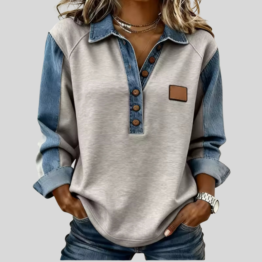 Voxanne™ | Camisola com gola em ganga