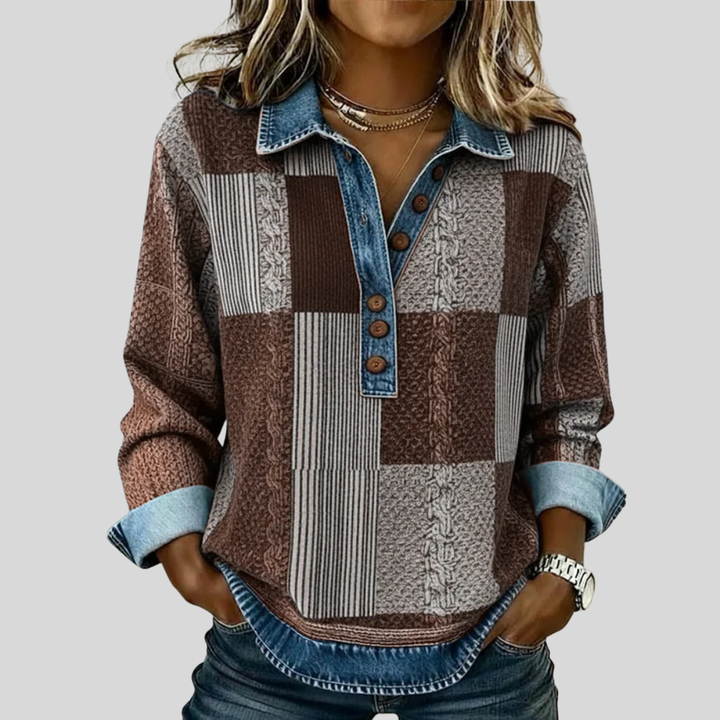 Meridell™ | Sweatshirt color block com estampado