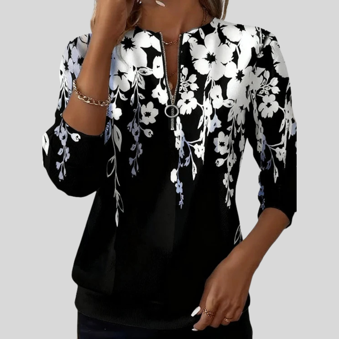 Crimson™ | Sweatshirt com estampado floral e fecho