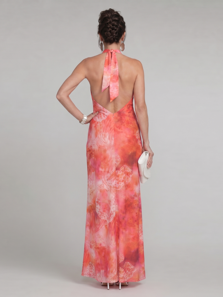 Coraline | Vestido maxi sem alças com estampado