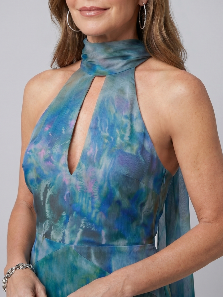 Juniper | Vestido maxi sem mangas com decote em abertura