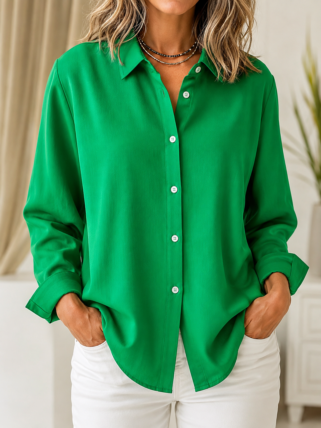 Whitney | Blusa descontraída com botões