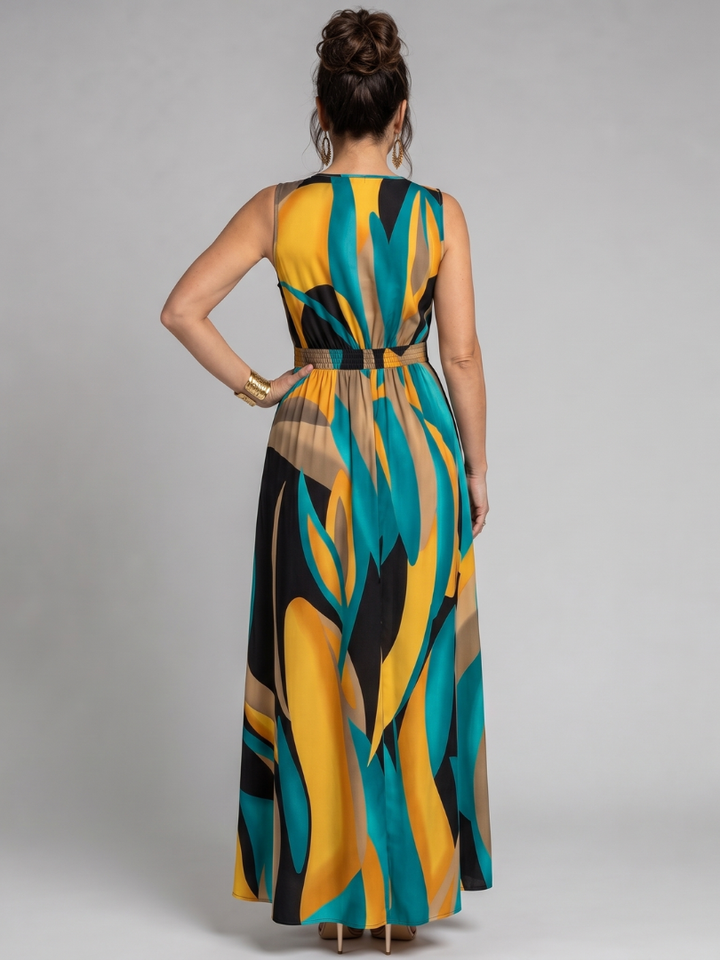 Zélia | Vestido maxi império com decote em V