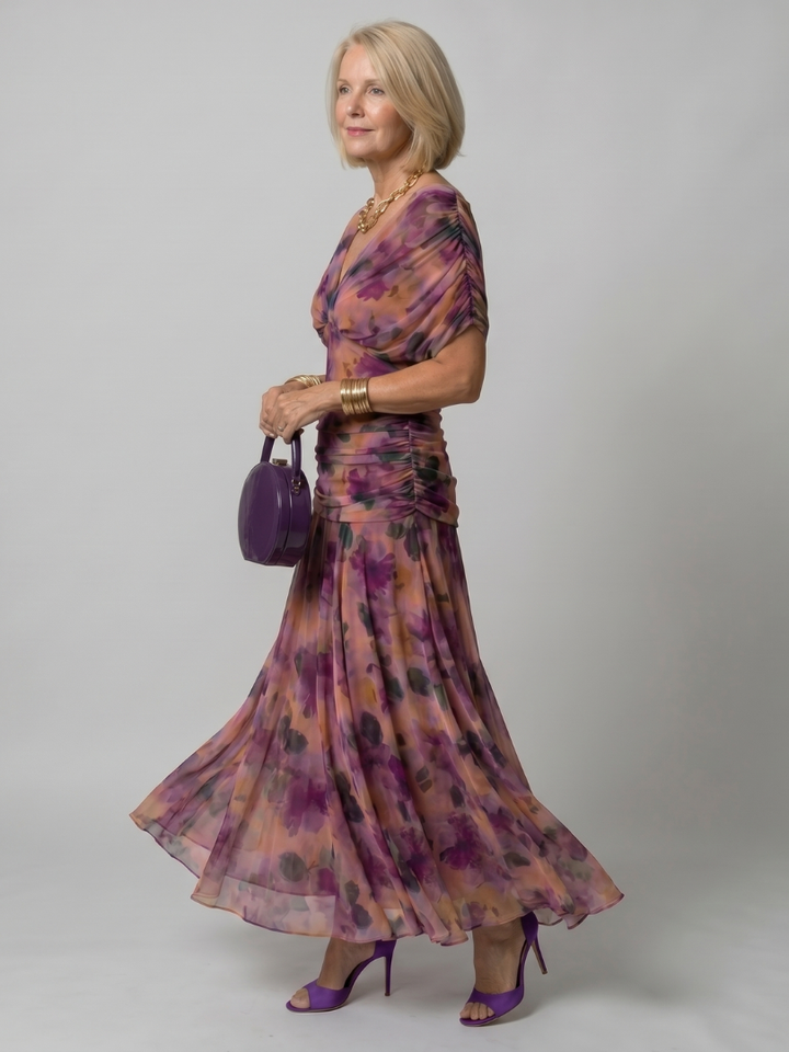 Calen | Vestido midi leve com ombros descobertos