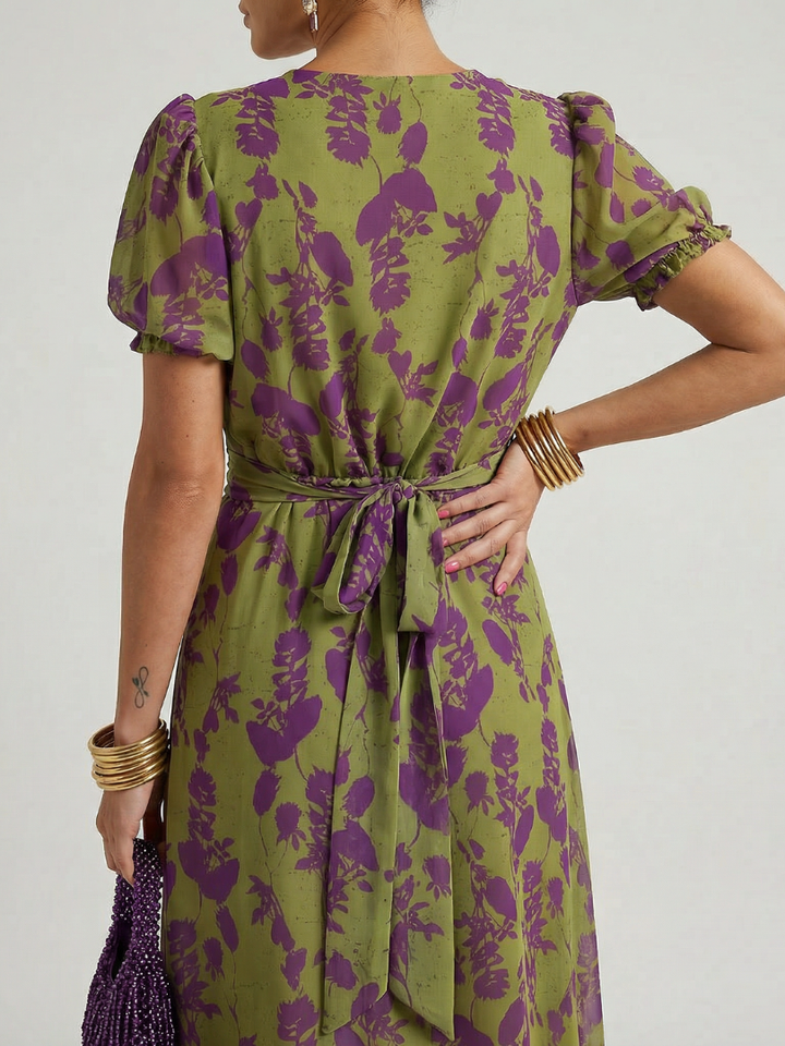 Viviane | Vestido midi floral envelope