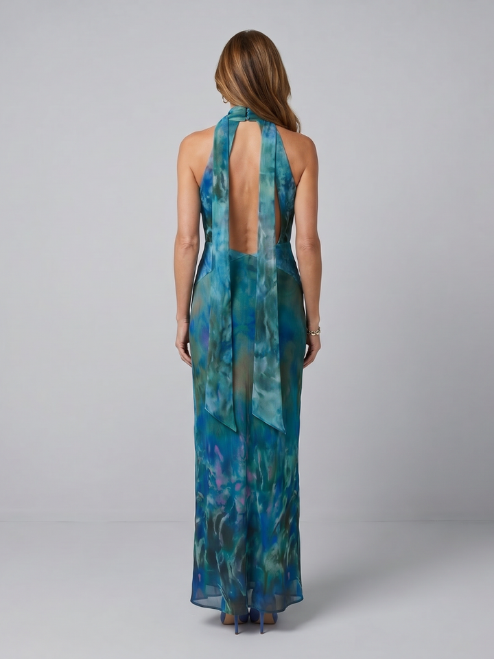 Juniper | Vestido maxi sem mangas com decote em abertura