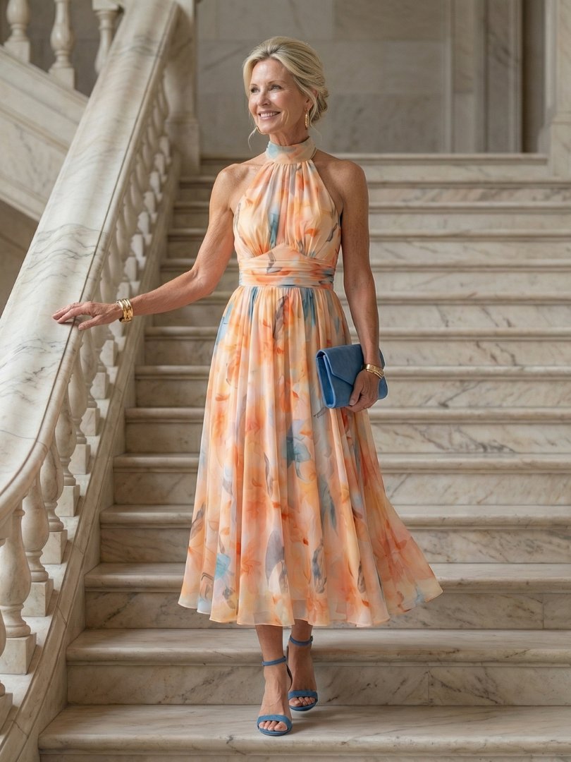 Elin | Vestido midi suave de frente única